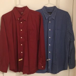 TWO LARGE MEN’S BUTTON DOWN DRESS SHIRTS, BUNDLED